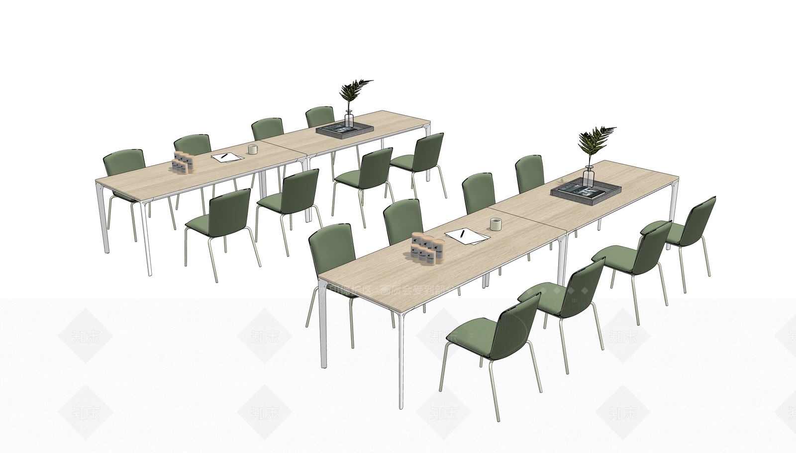 现代原木洽谈桌SU模型下载【ID:1205668078】