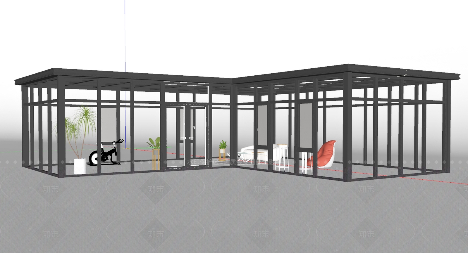现代小公建SU模型下载【ID:1205669705】