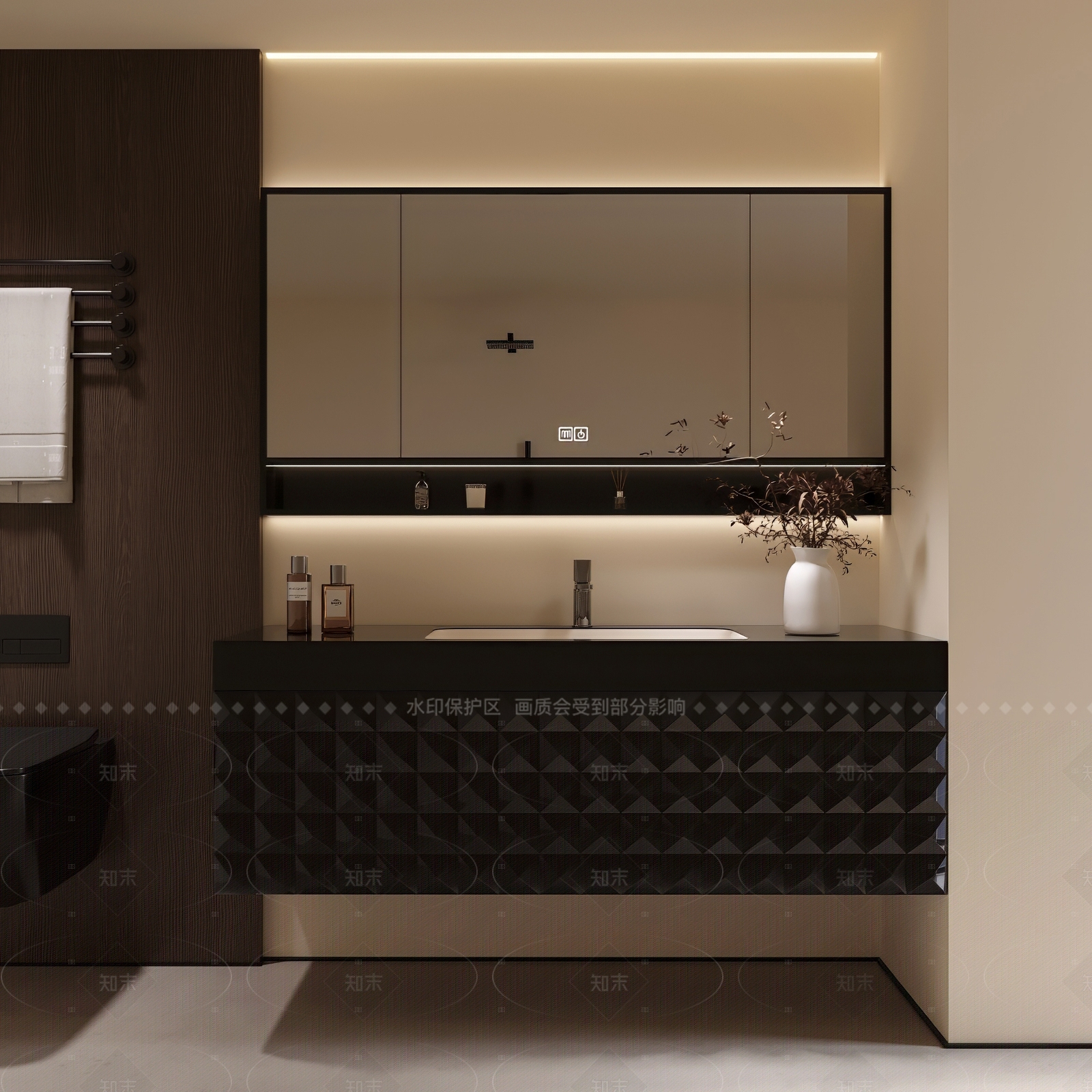 现代轻奢卫生间3D模型下载【ID:1205672377】