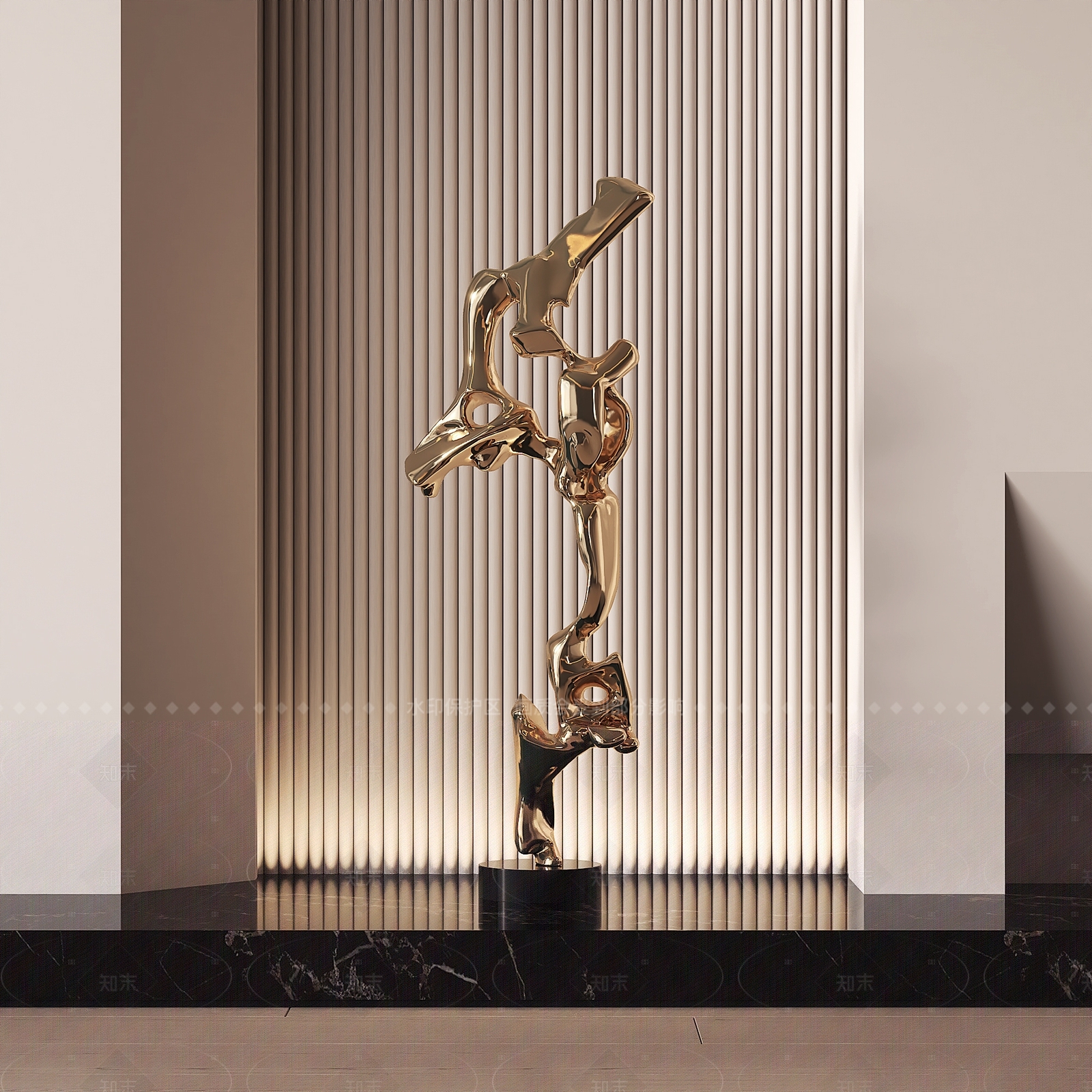 现代新中式雕塑摆件SU模型下载【ID:1205674860】