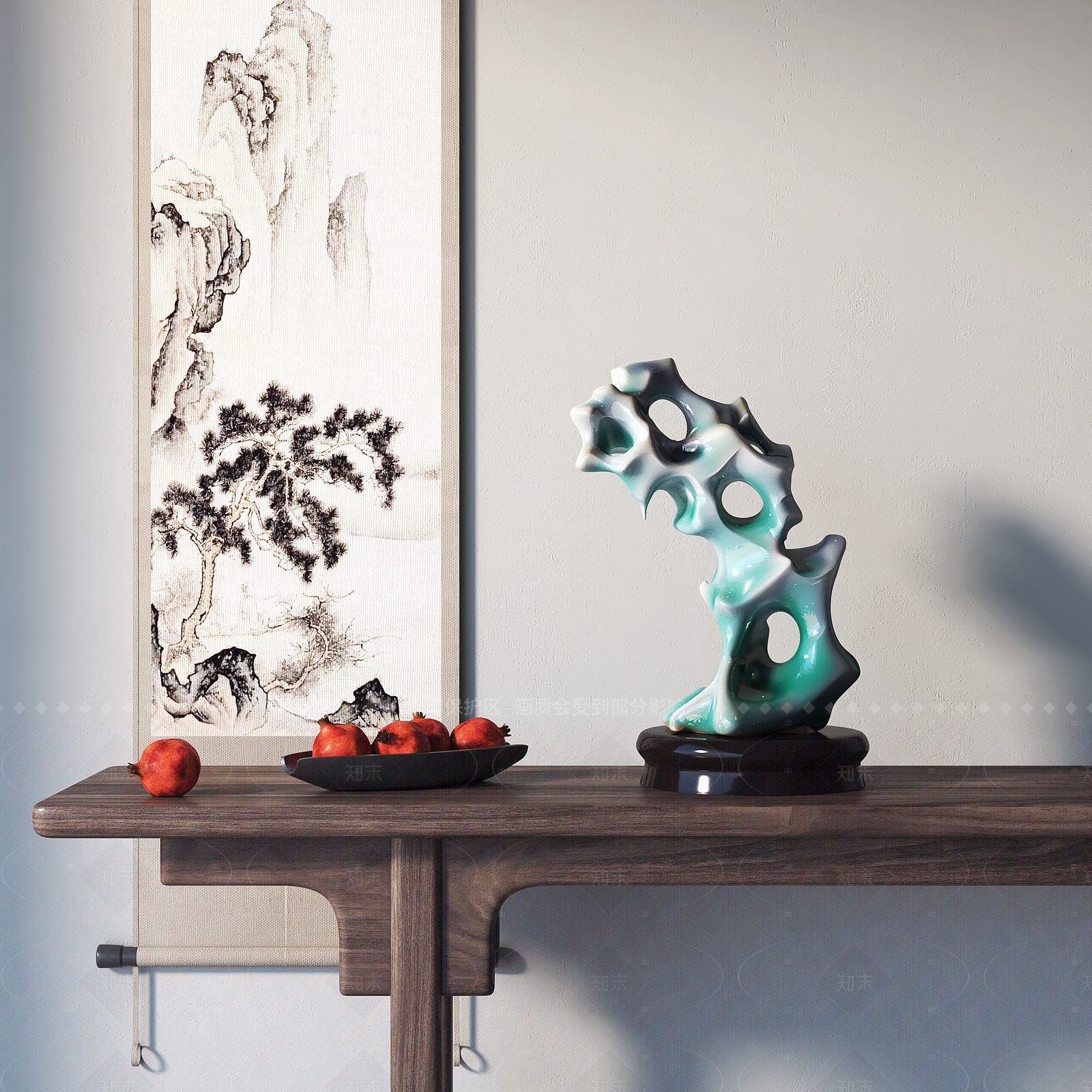 现代新中式雕塑摆件SU模型下载【ID:1205679581】