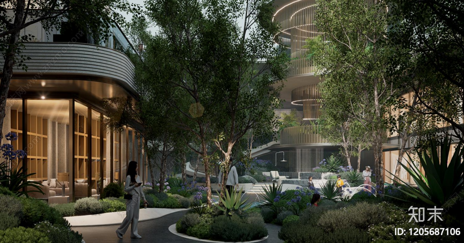 轻奢简约示范区景观下载【ID:1205687106】