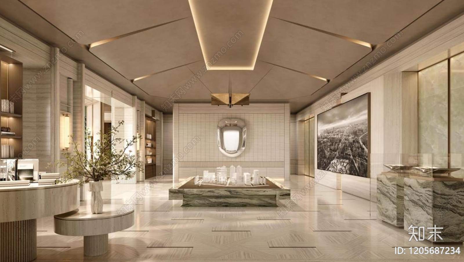 轻奢新中式售楼处下载【ID:1205687234】