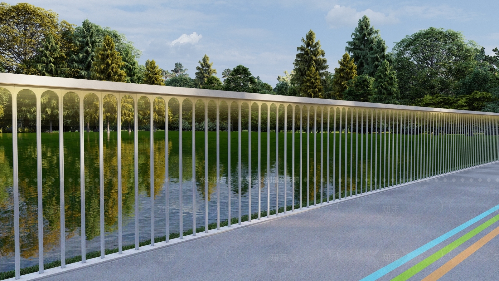 现代简约景观围栏SU模型下载【ID:1205687851】