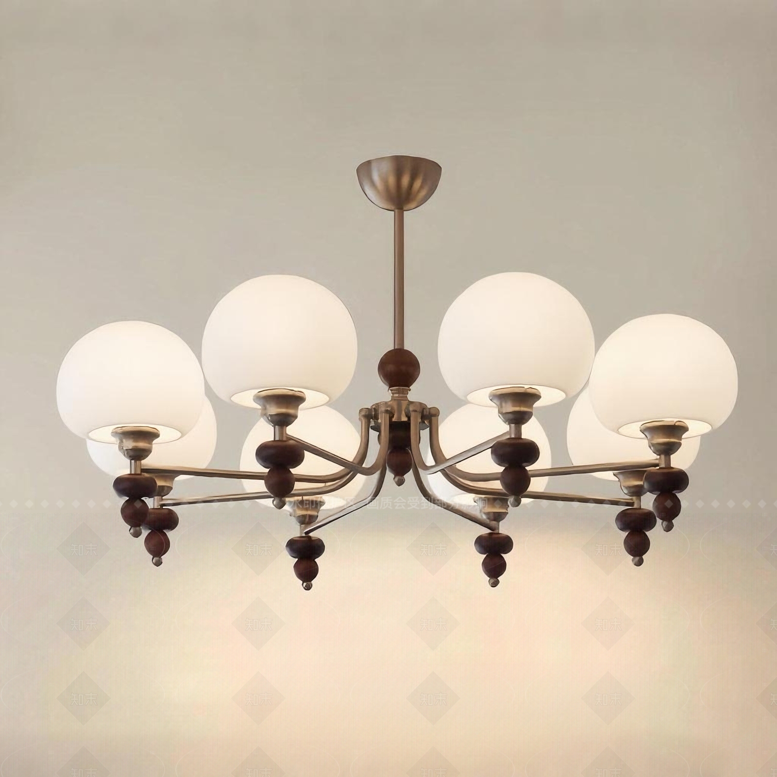 美式中古吊灯3D模型下载【ID:1205688284】