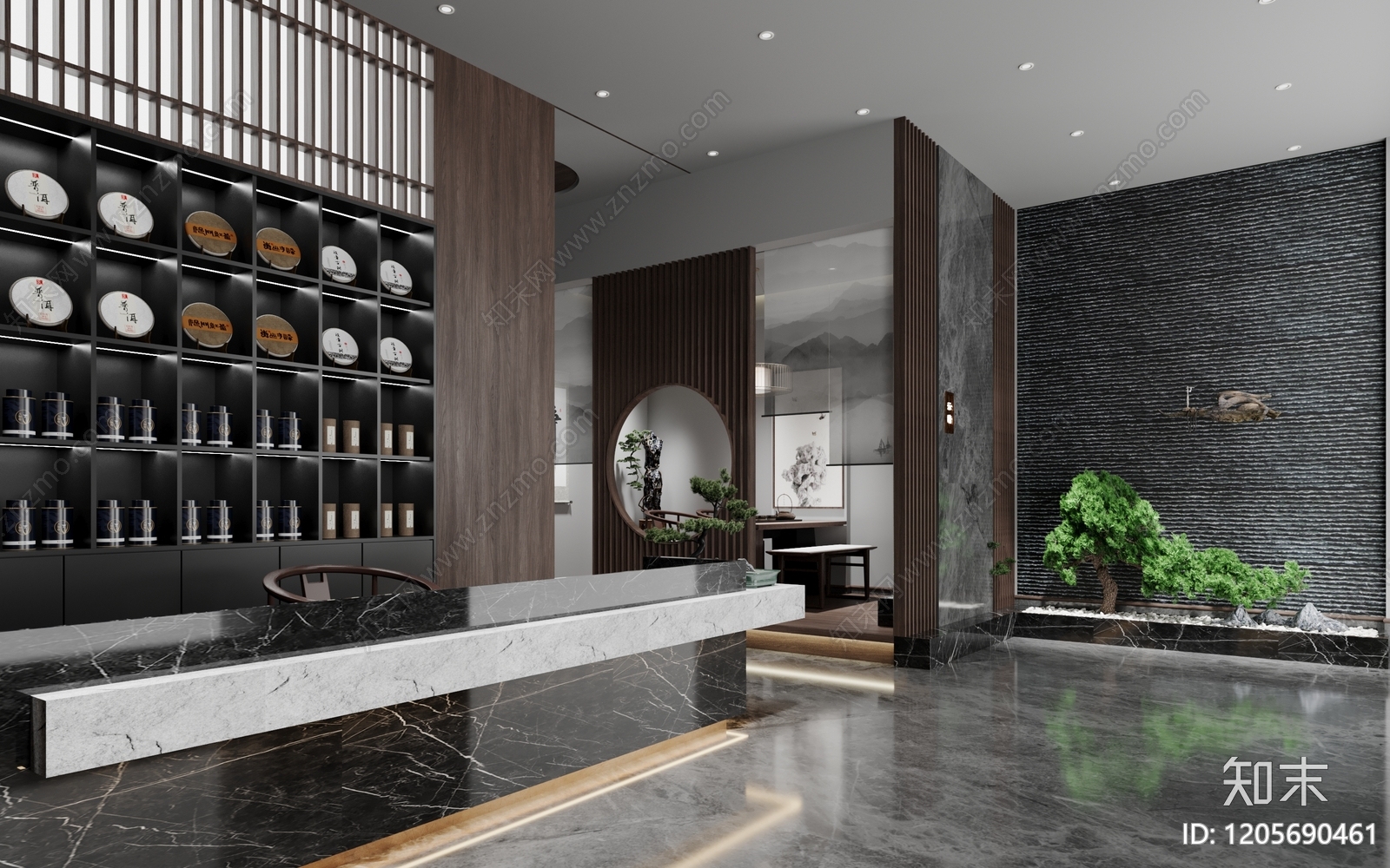 新中式极简中餐厅cad施工图下载【ID:1205690461】
