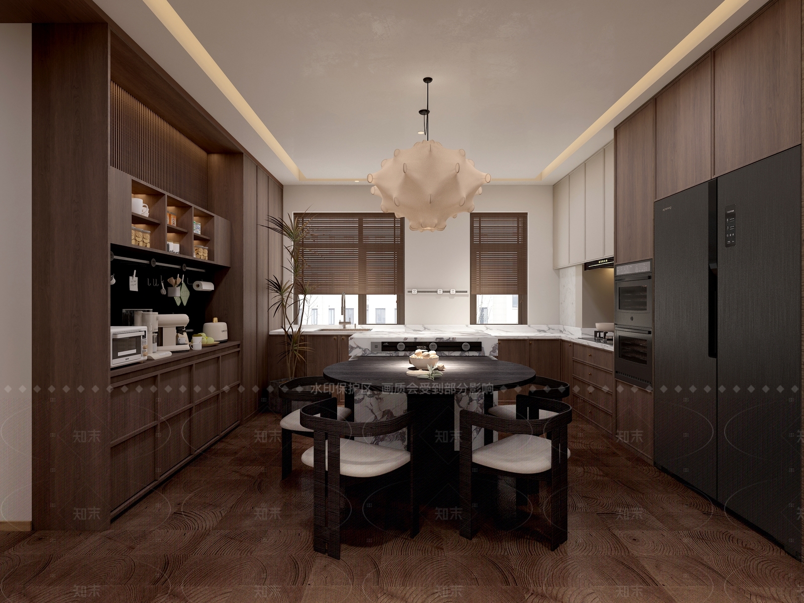 复古中古开放式厨房3D模型下载【ID:1205692278】