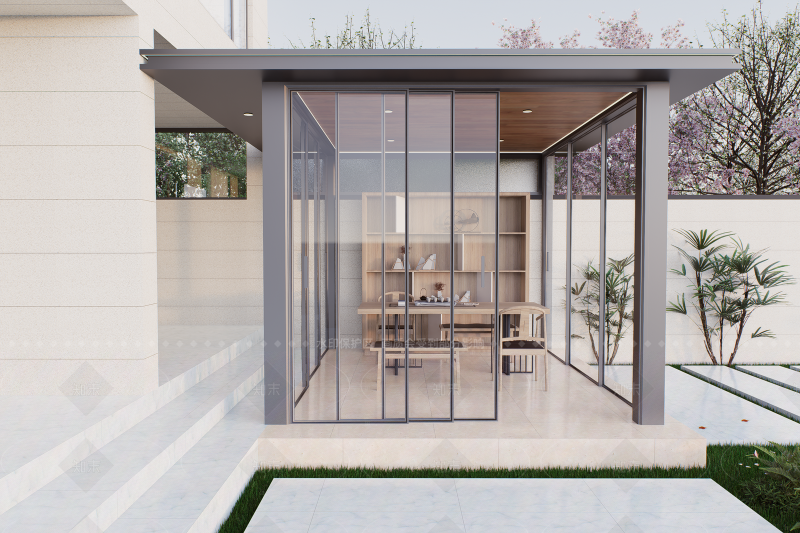 现代极简亭子SU模型下载【ID:1205691975】