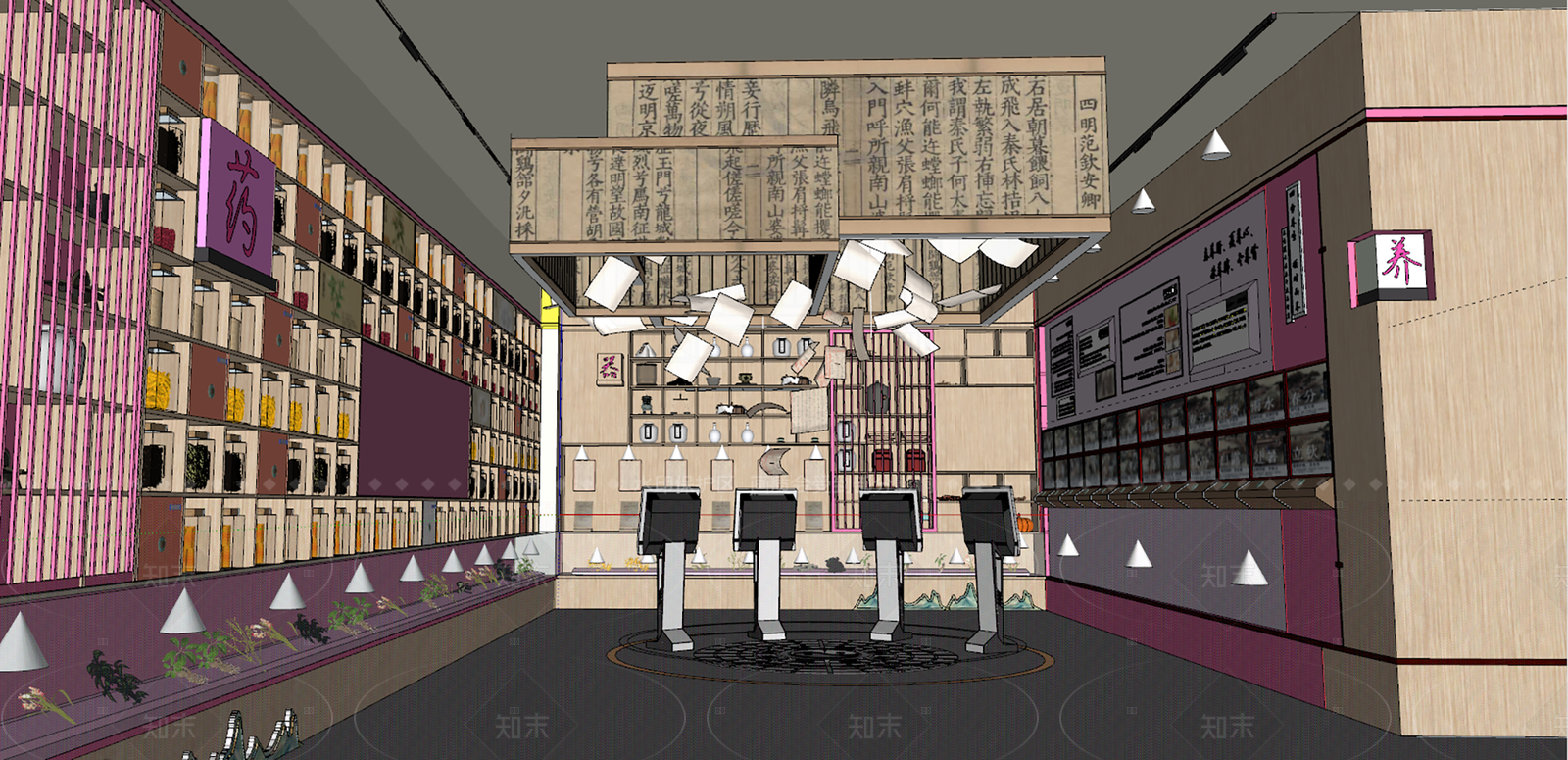 新中式中式博物馆SU模型下载【ID:1205697313】