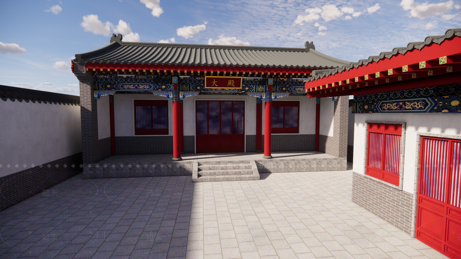 中古复古寺庙建筑SU模型下载【ID:1206127596】