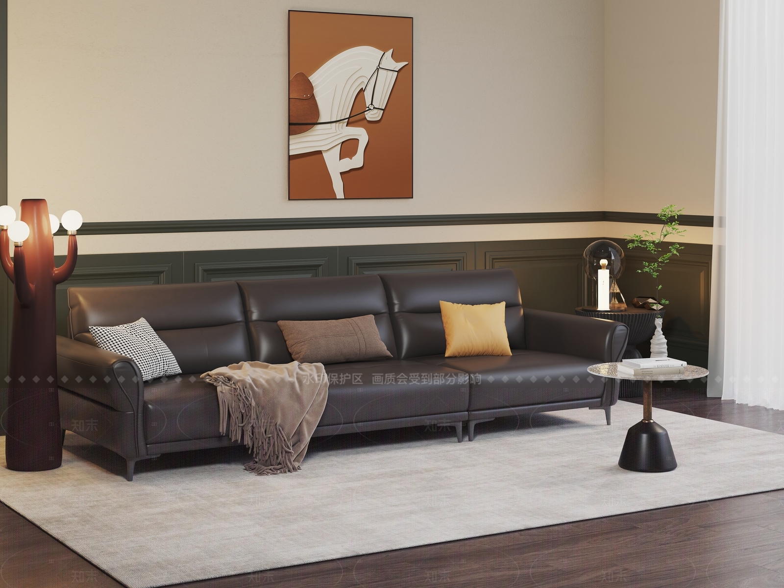 复古美式沙发组合3D模型下载【ID:1205697359】