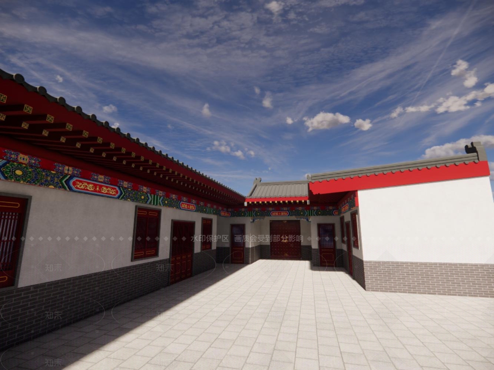 中古复古寺庙建筑SU模型下载【ID:1206127596】
