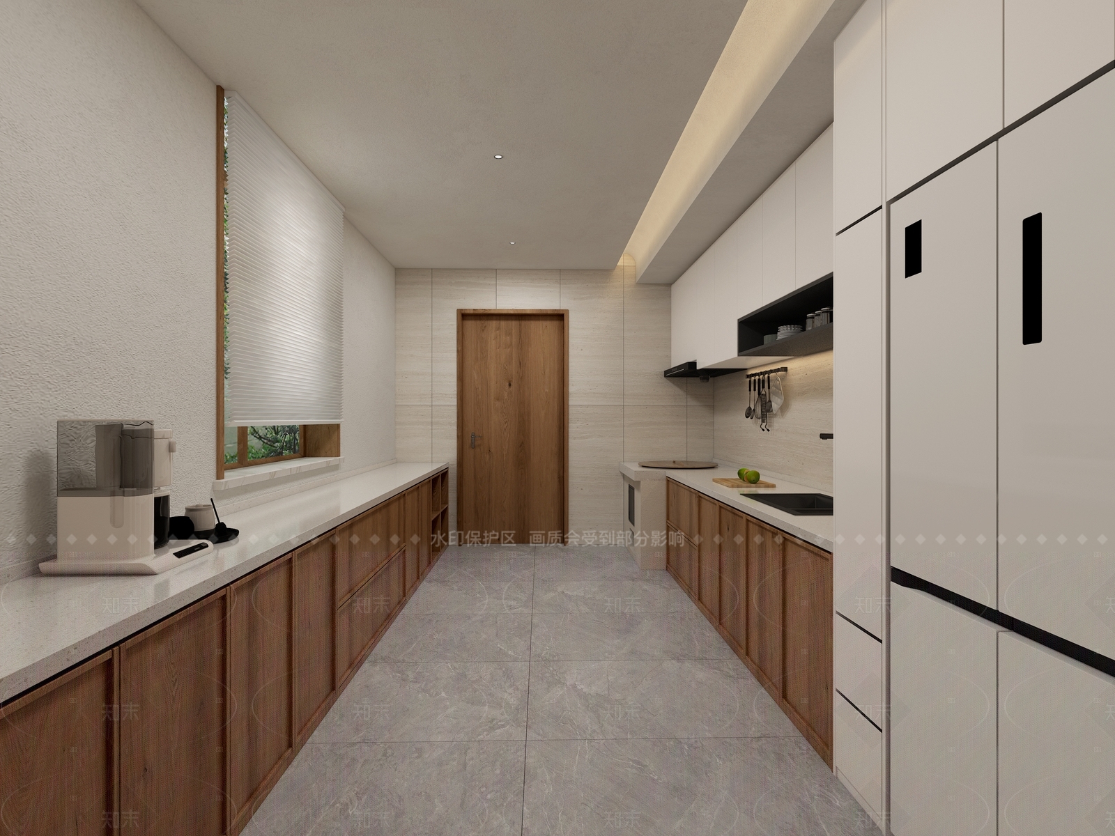 侘寂封闭式厨房3D模型下载【ID:1205697544】