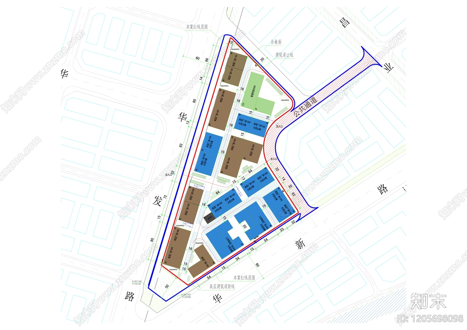 现代产业园建筑cad施工图下载【ID:1205698098】