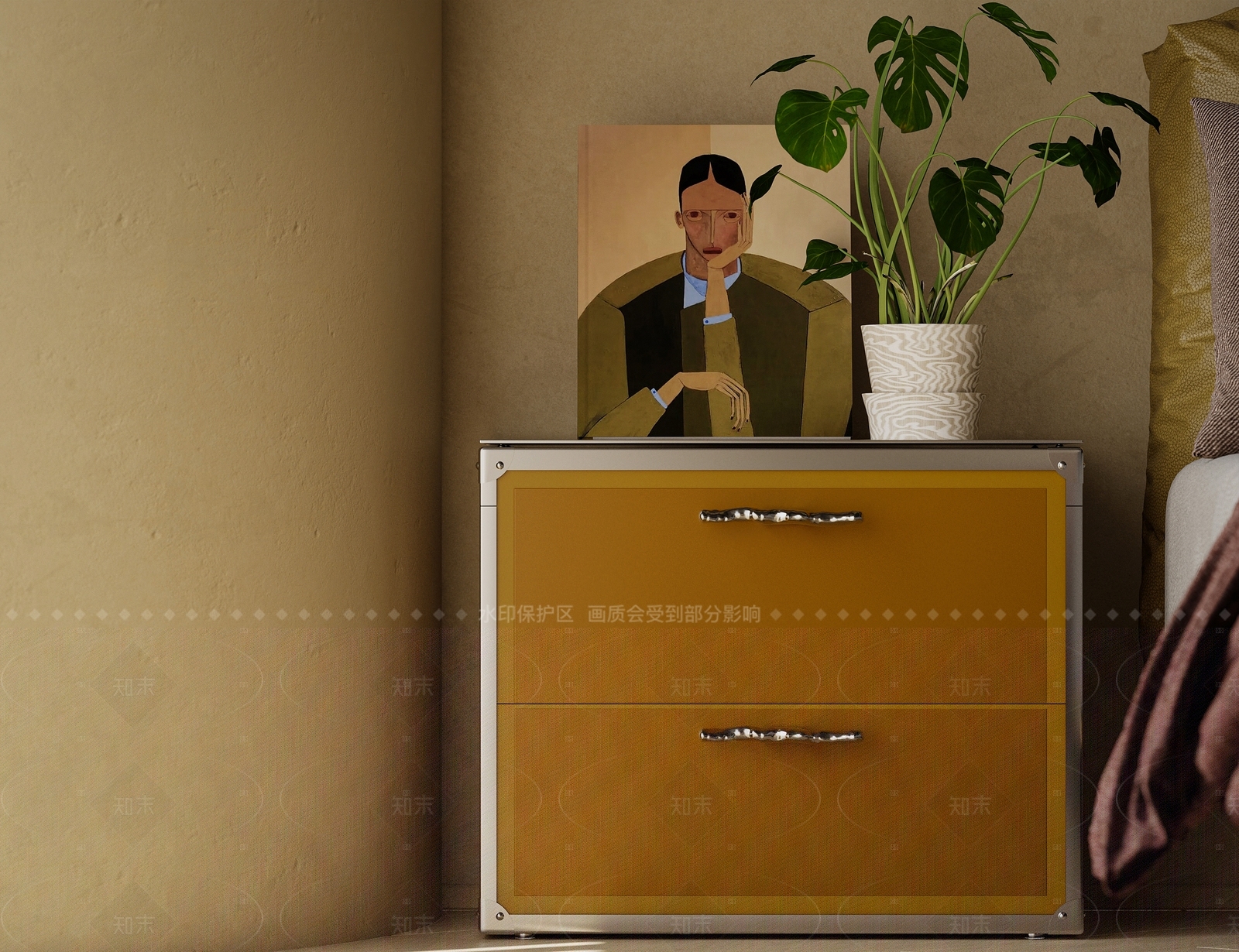 现代中古床头柜3D模型下载【ID:1205698577】