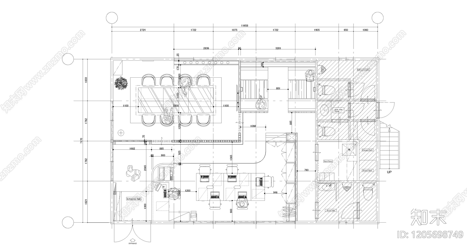 现代整体办公空间cad施工图下载【ID:1205698749】