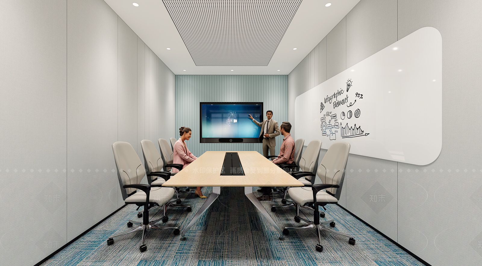 现代简约会议室SU模型下载【ID:1205698945】