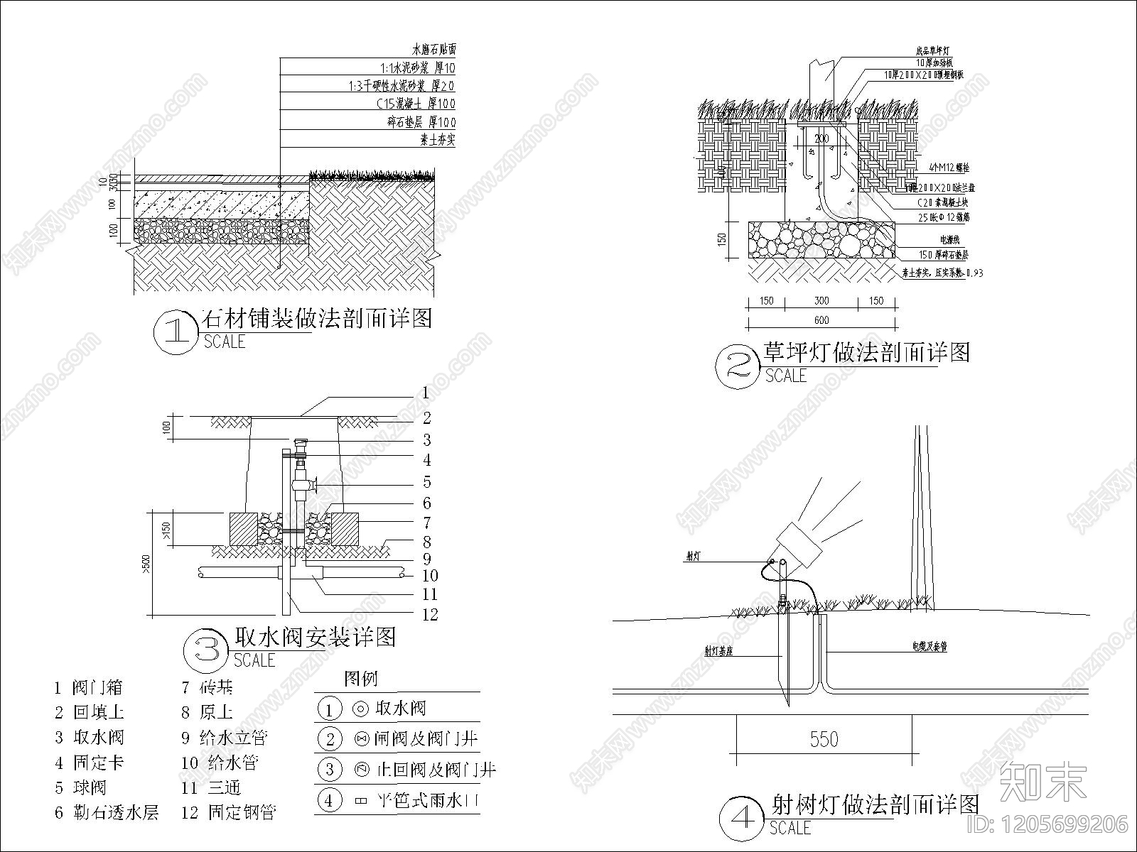 景观节点cad施工图下载【ID:1205699206】