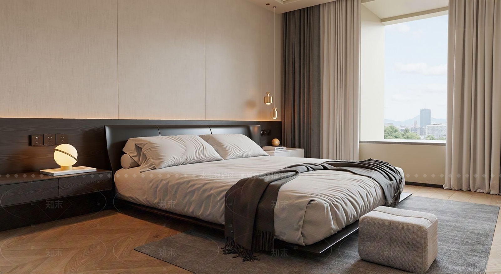 现代意式家居卧室SU模型下载【ID:1205699346】