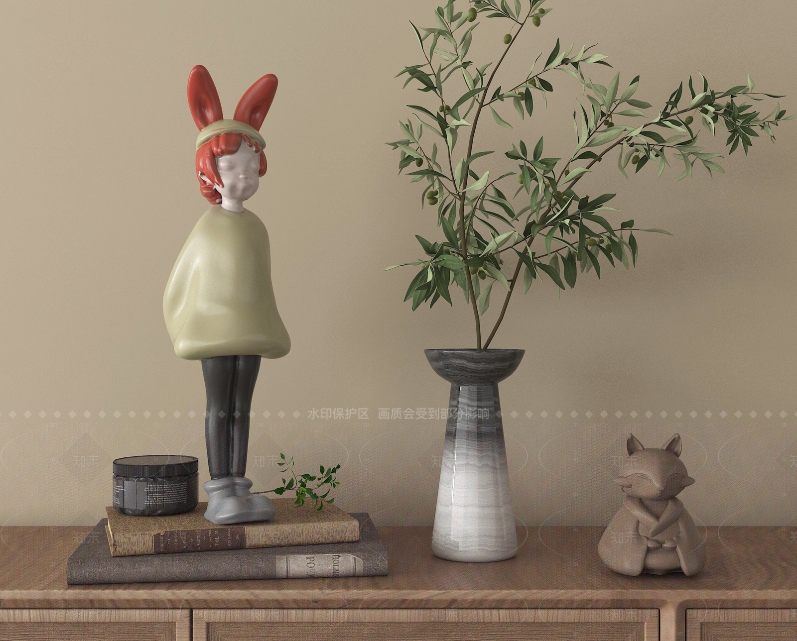 现代雕塑摆件SU模型下载【ID:1205699755】