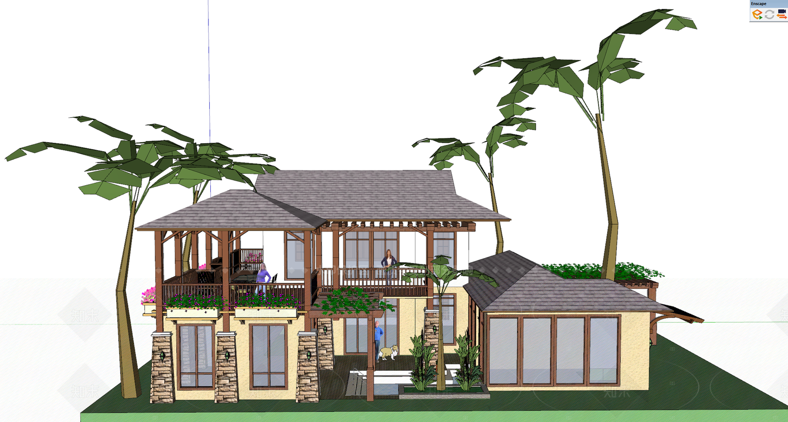 意式现代风格建筑SU模型下载【ID:1205701002】