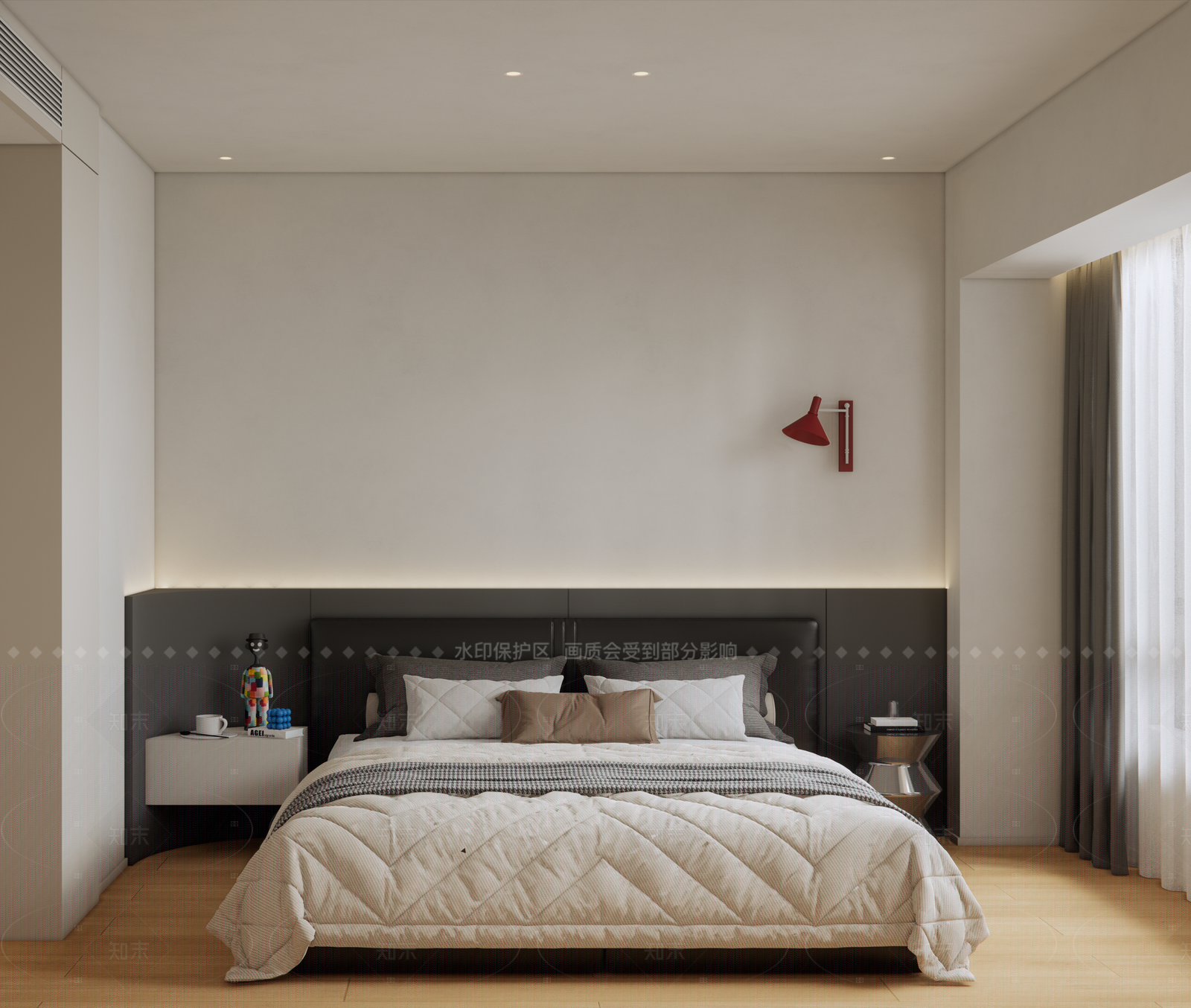 现代极简主卧SU模型下载【ID:1205702017】