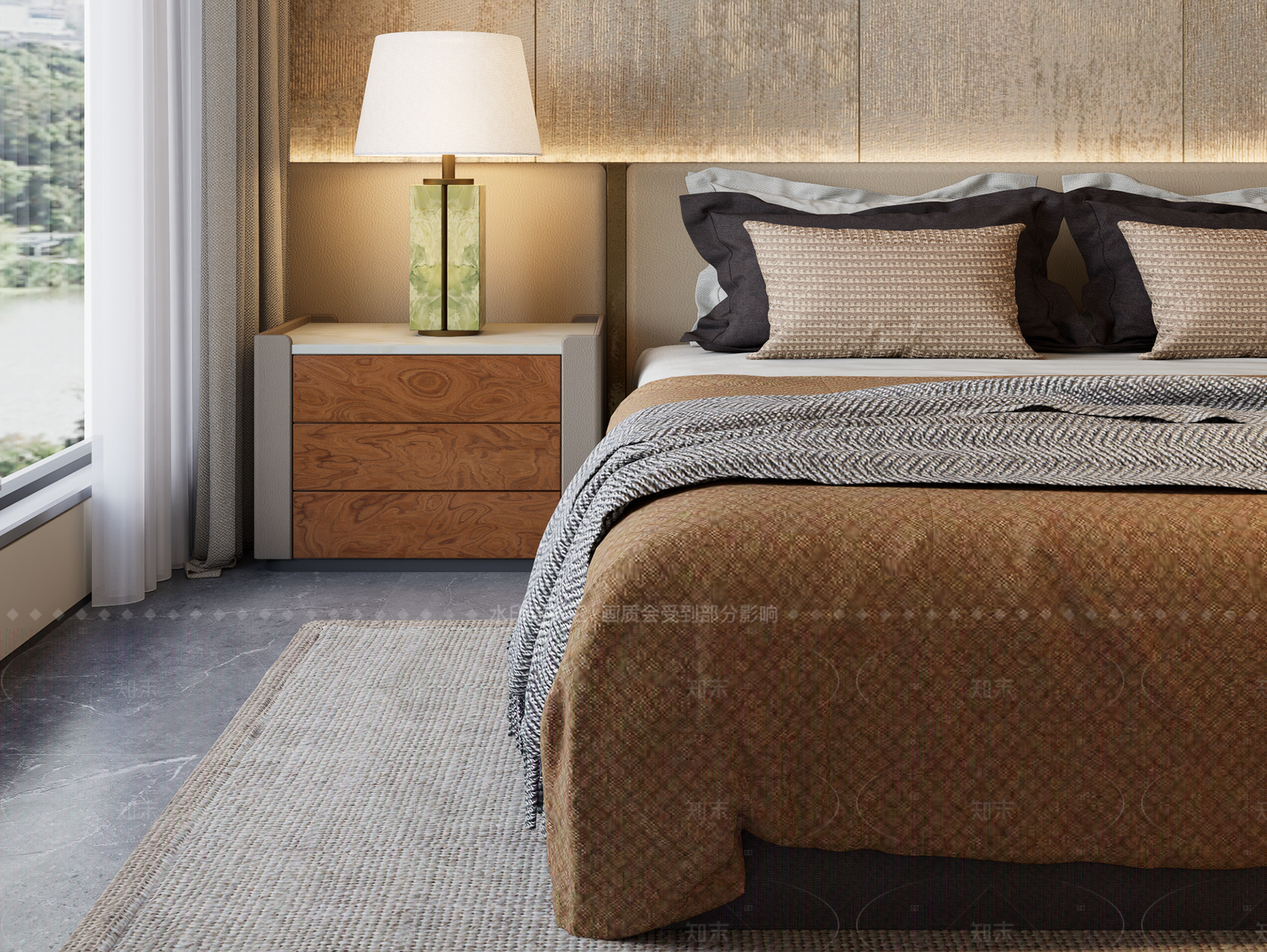 新中式床头柜SU模型下载【ID:1205705398】