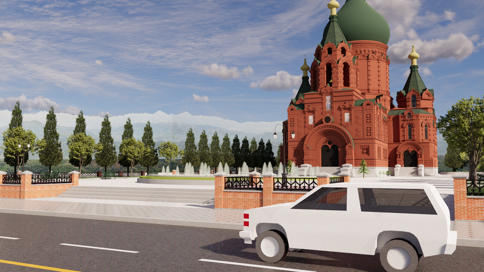 现代教堂建筑SU模型下载【ID:1205704360】