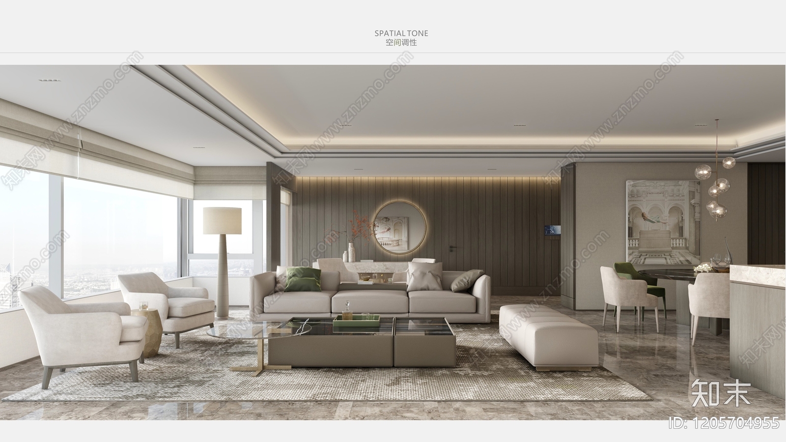 现代新中式大平层下载【ID:1205704955】