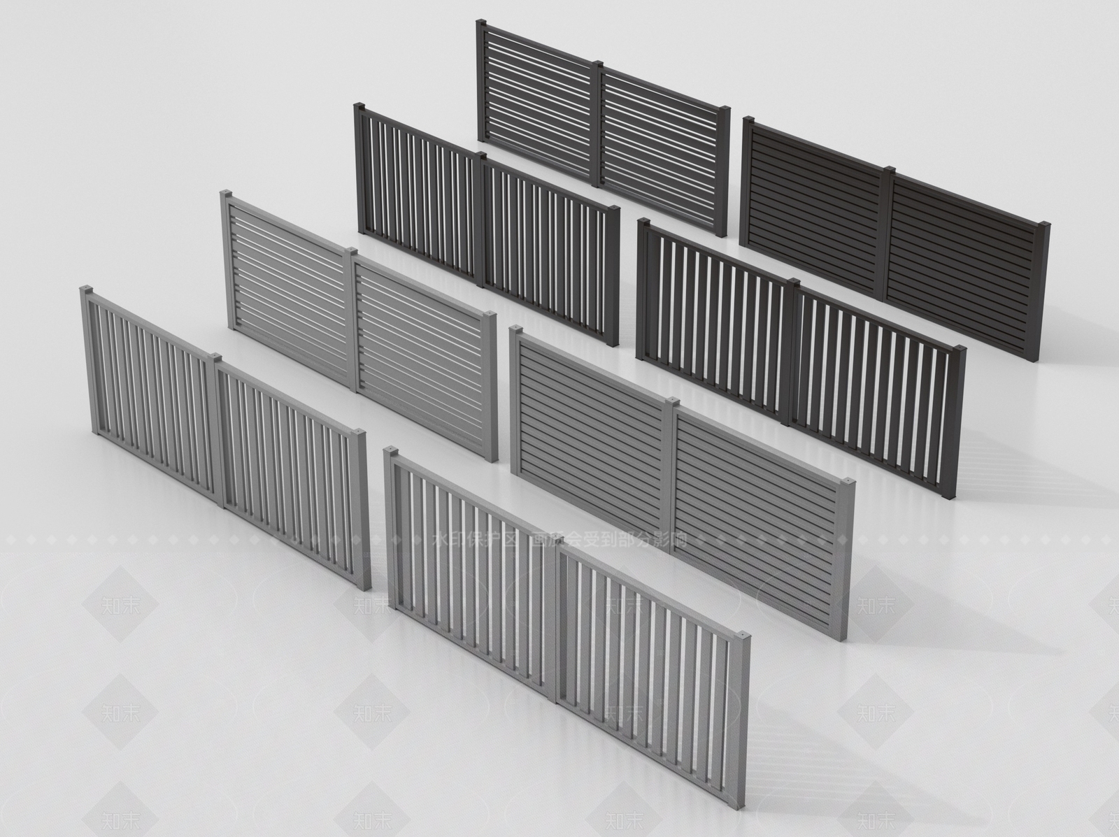 现代栏杆3D模型下载【ID:1205705569】