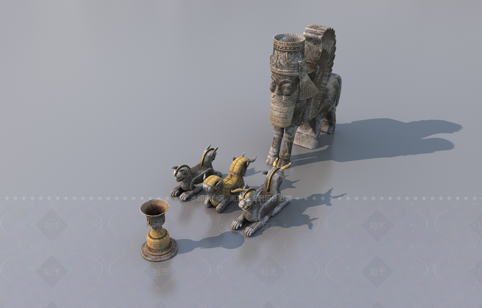 欧式景观雕塑3D模型下载【ID:1205706862】
