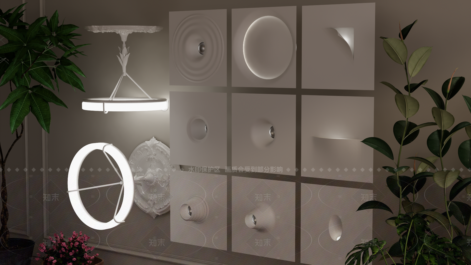 现代别墅客厅SU模型下载【ID:1205706819】