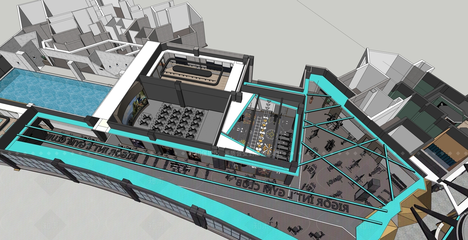 现代健身房SU模型下载【ID:1205707247】