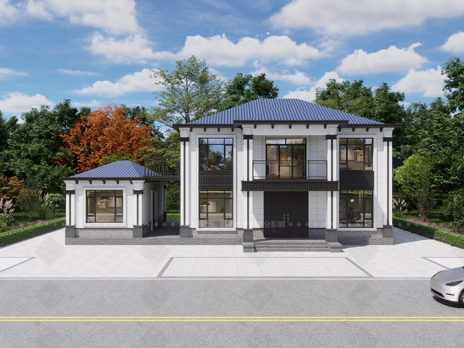 新中式独栋别墅SU模型下载【ID:1205707743】