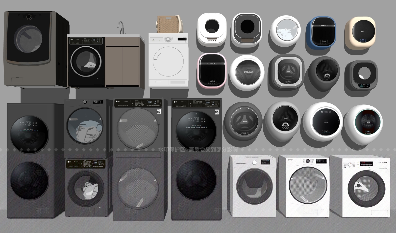 洗衣机SU模型下载【ID:1205709418】