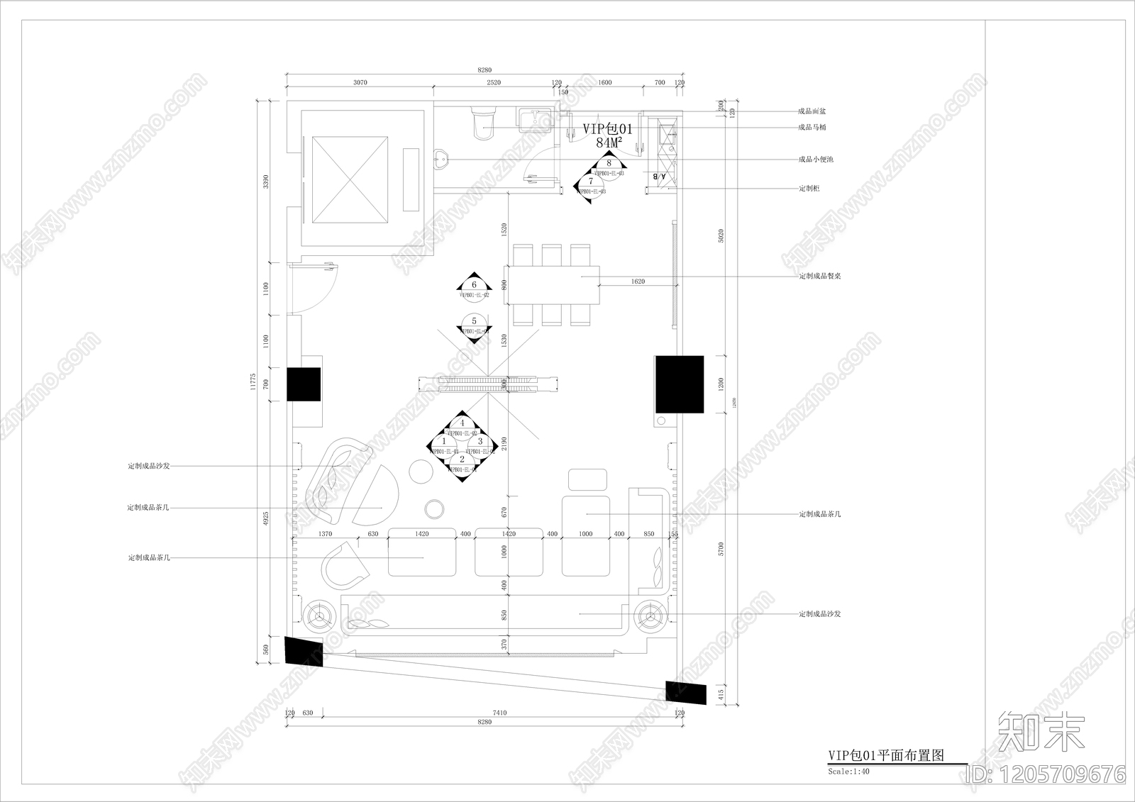 现代KTVcad施工图下载【ID:1205709676】