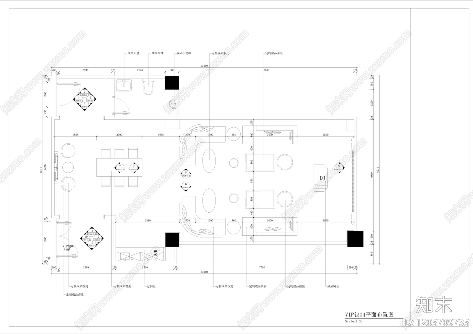 现代KTVcad施工图下载【ID:1205709735】