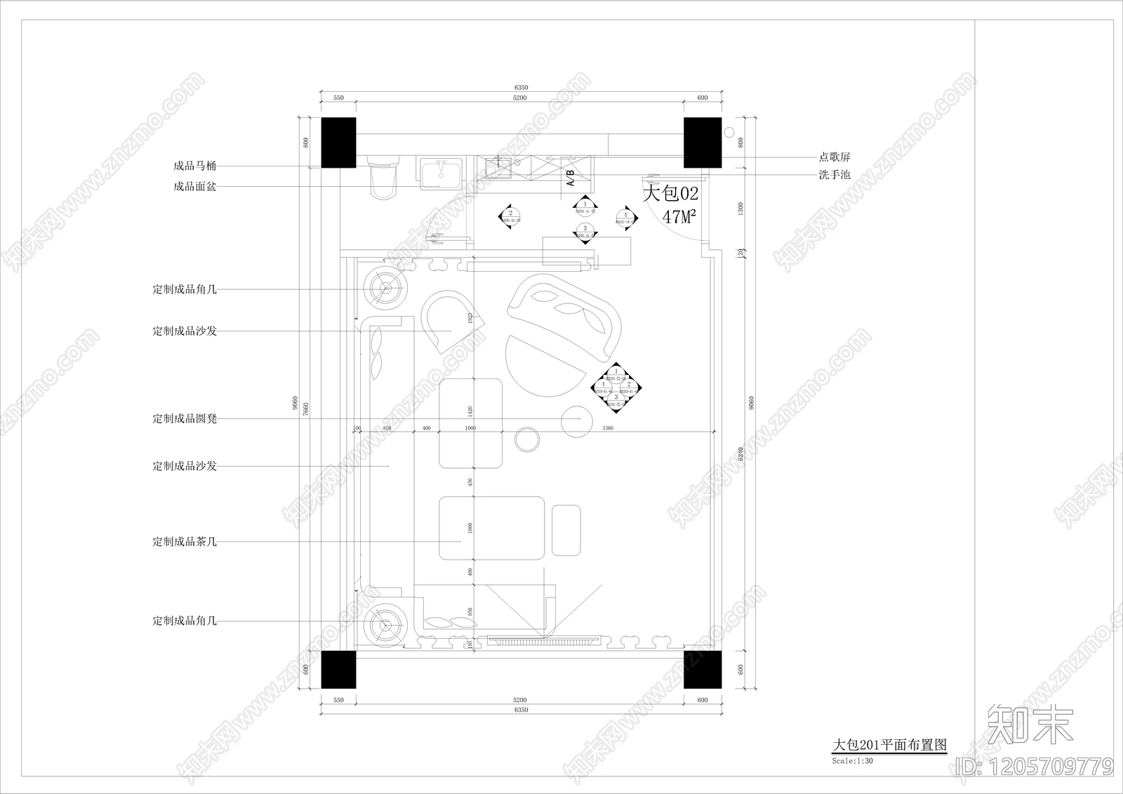 现代KTVcad施工图下载【ID:1205709779】