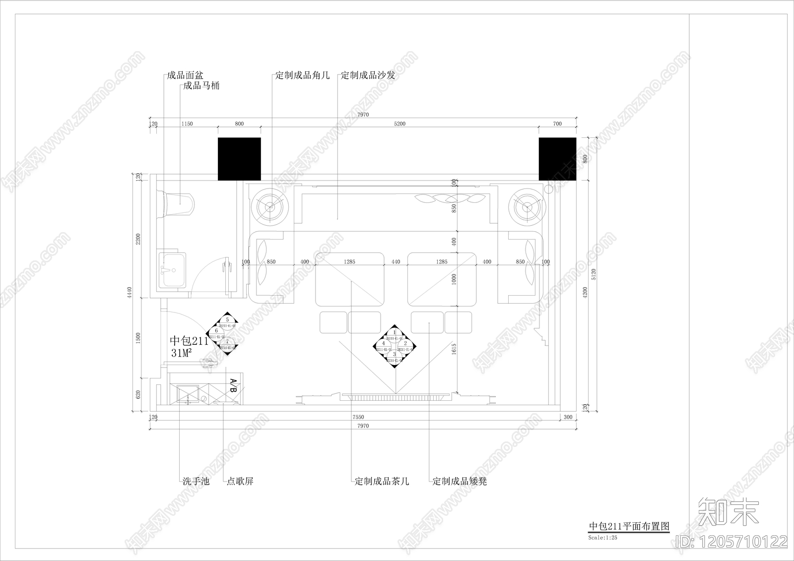 现代KTVcad施工图下载【ID:1205710122】