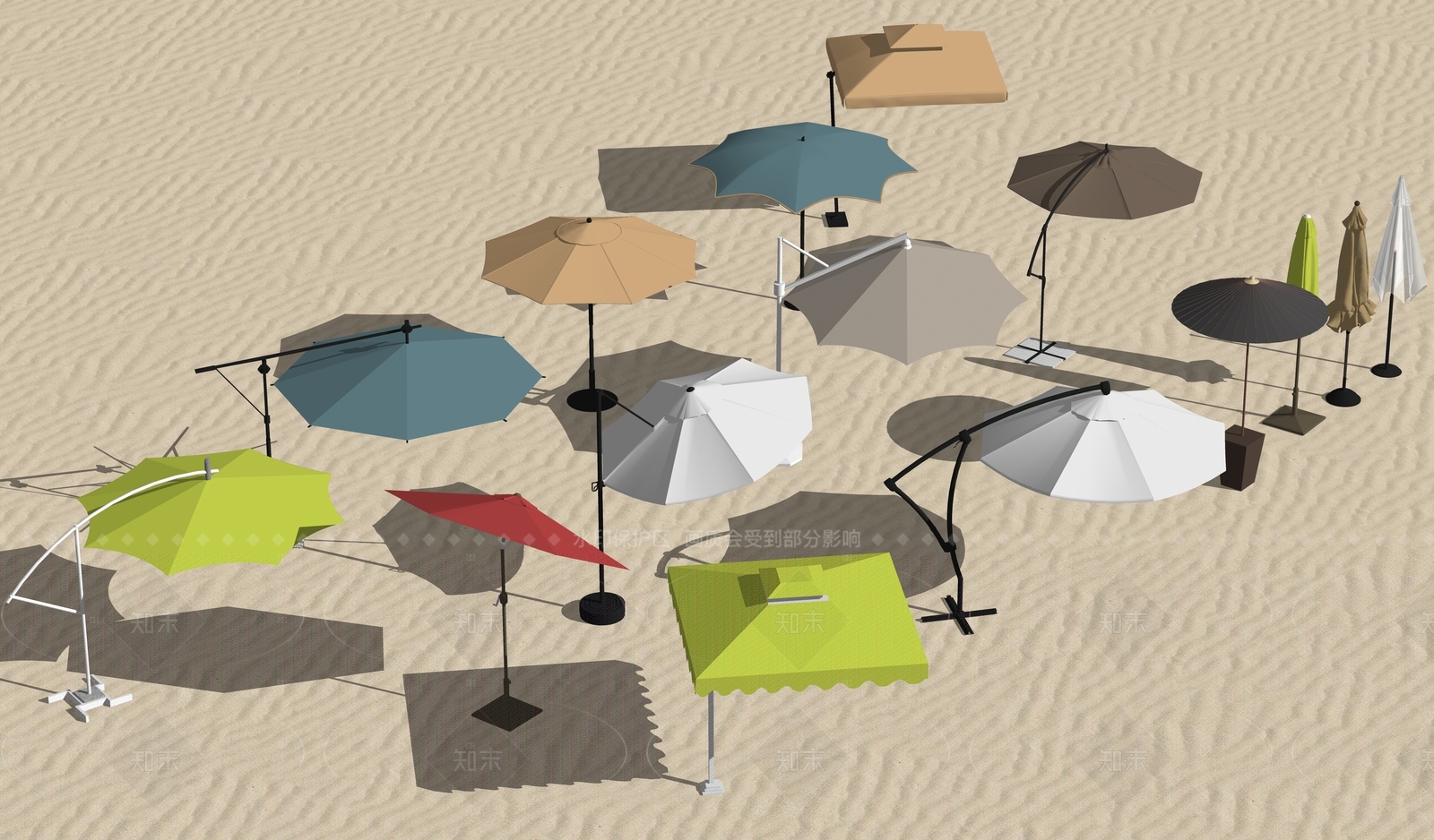 现代遮阳伞SU模型下载【ID:1205710630】