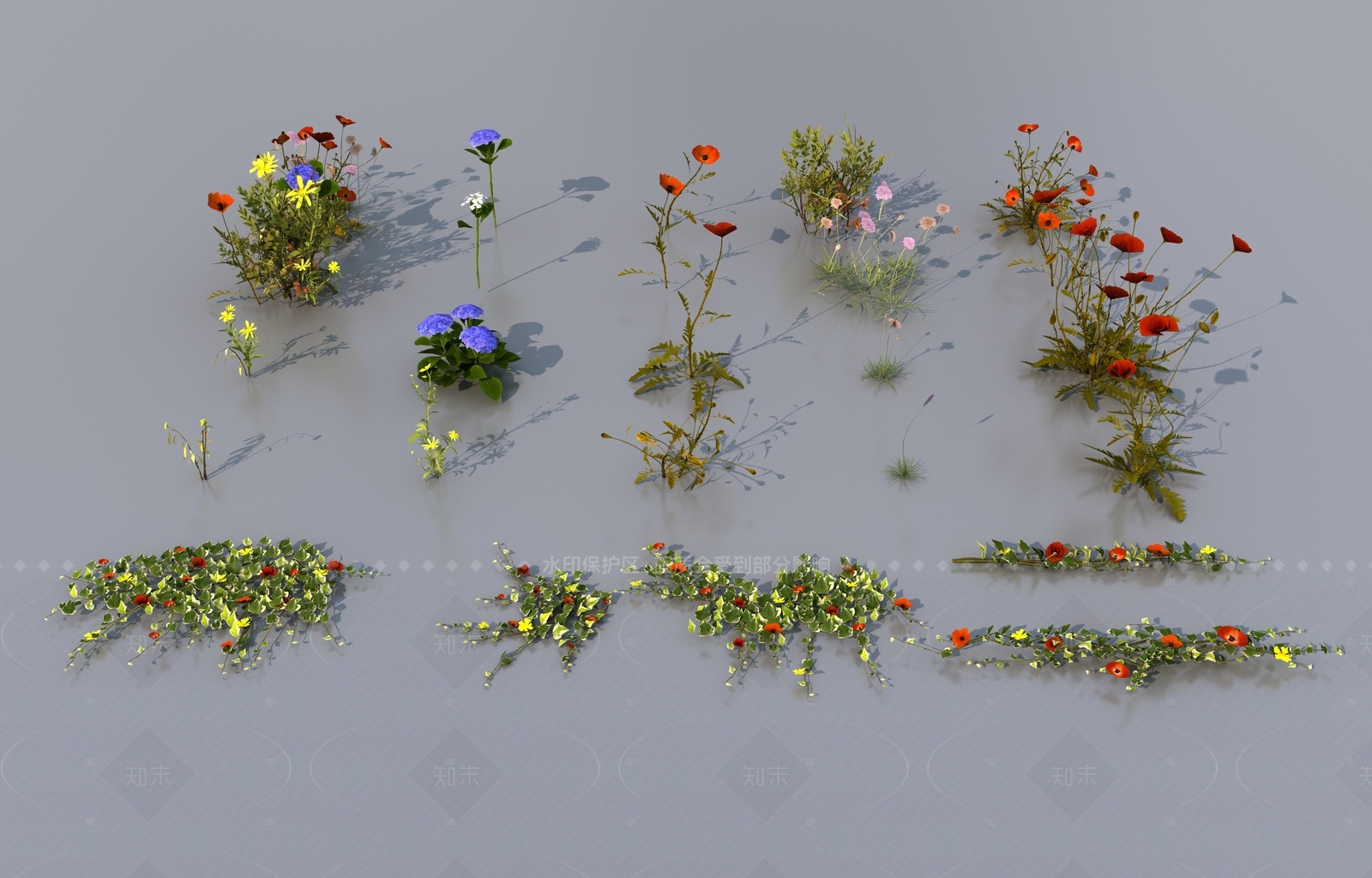 花草组合3D模型下载【ID:1205712997】