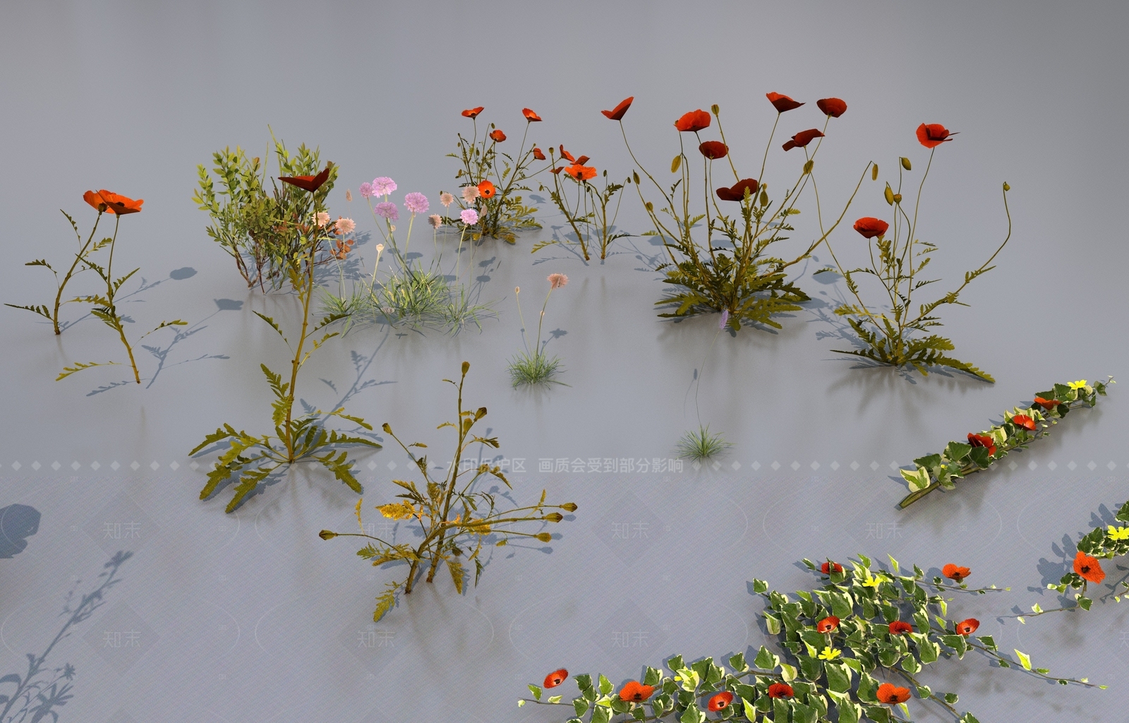 花草组合3D模型下载【ID:1205712997】