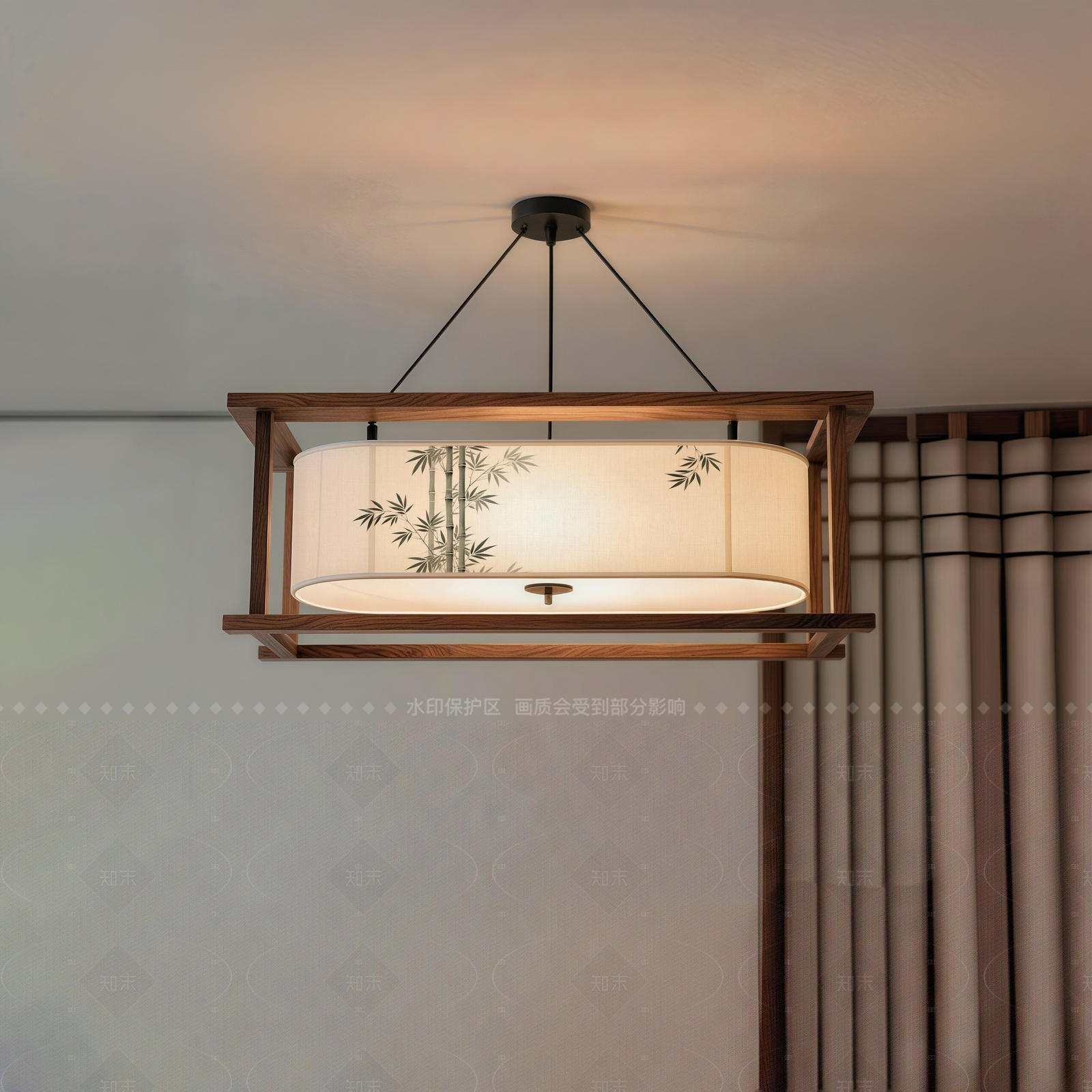 新中式中式吊灯SU模型下载【ID:1205713721】