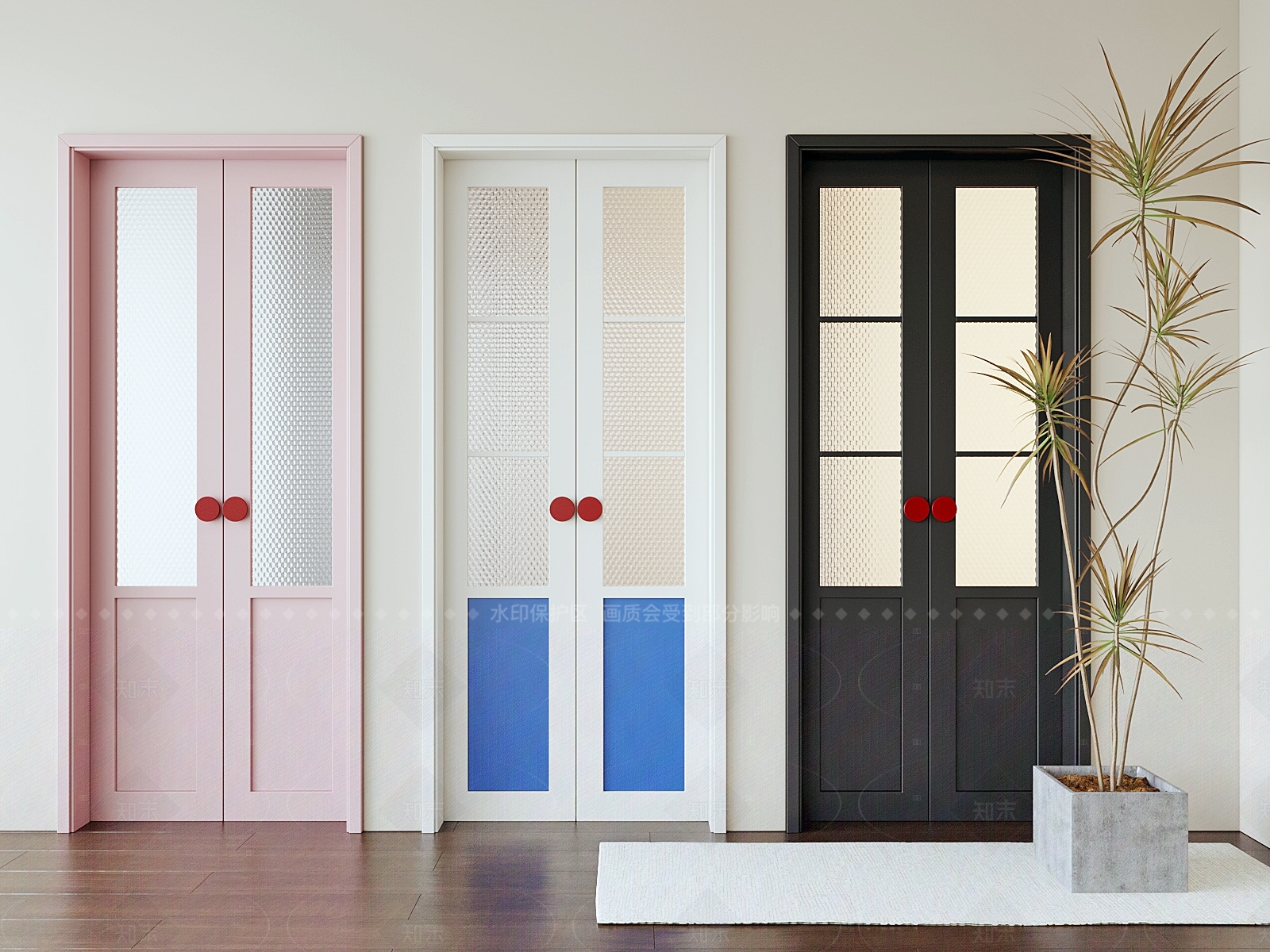 法式奶油双开门SU模型下载【ID:1205714517】