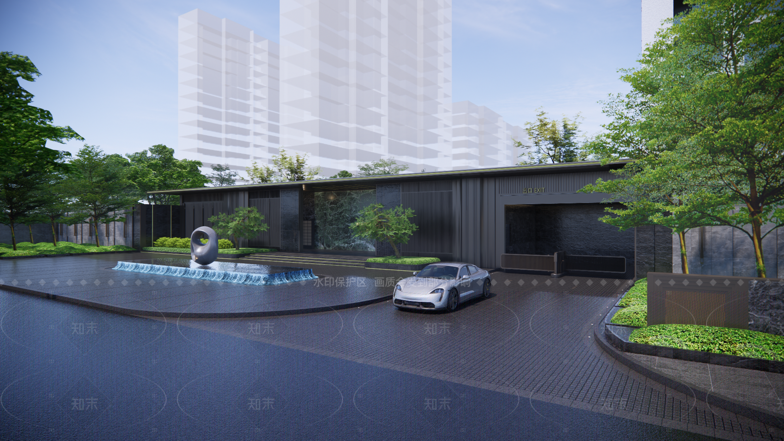 现代小区景观SU模型下载【ID:1205718722】