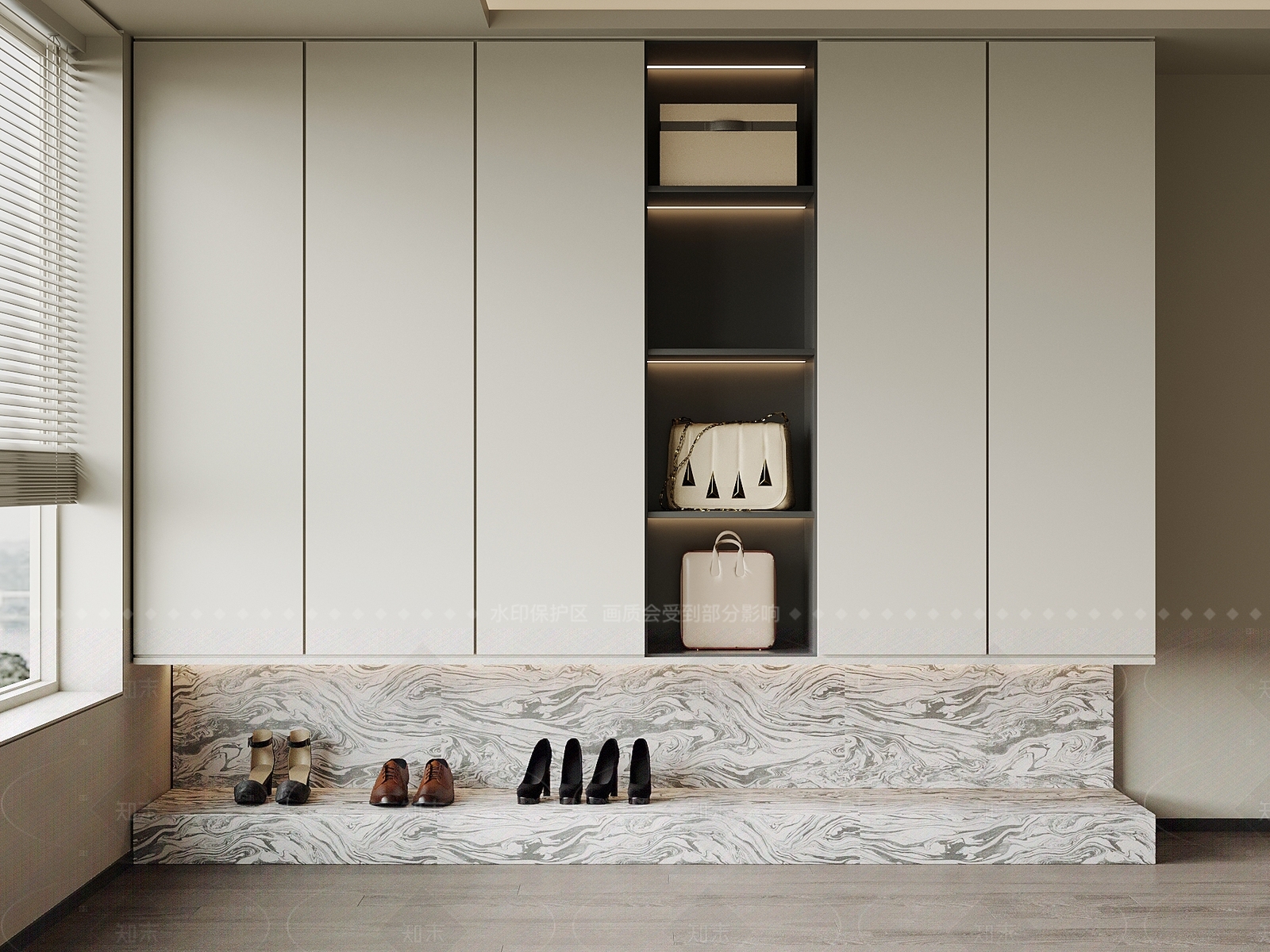 现代极简衣柜3D模型下载【ID:1205719940】