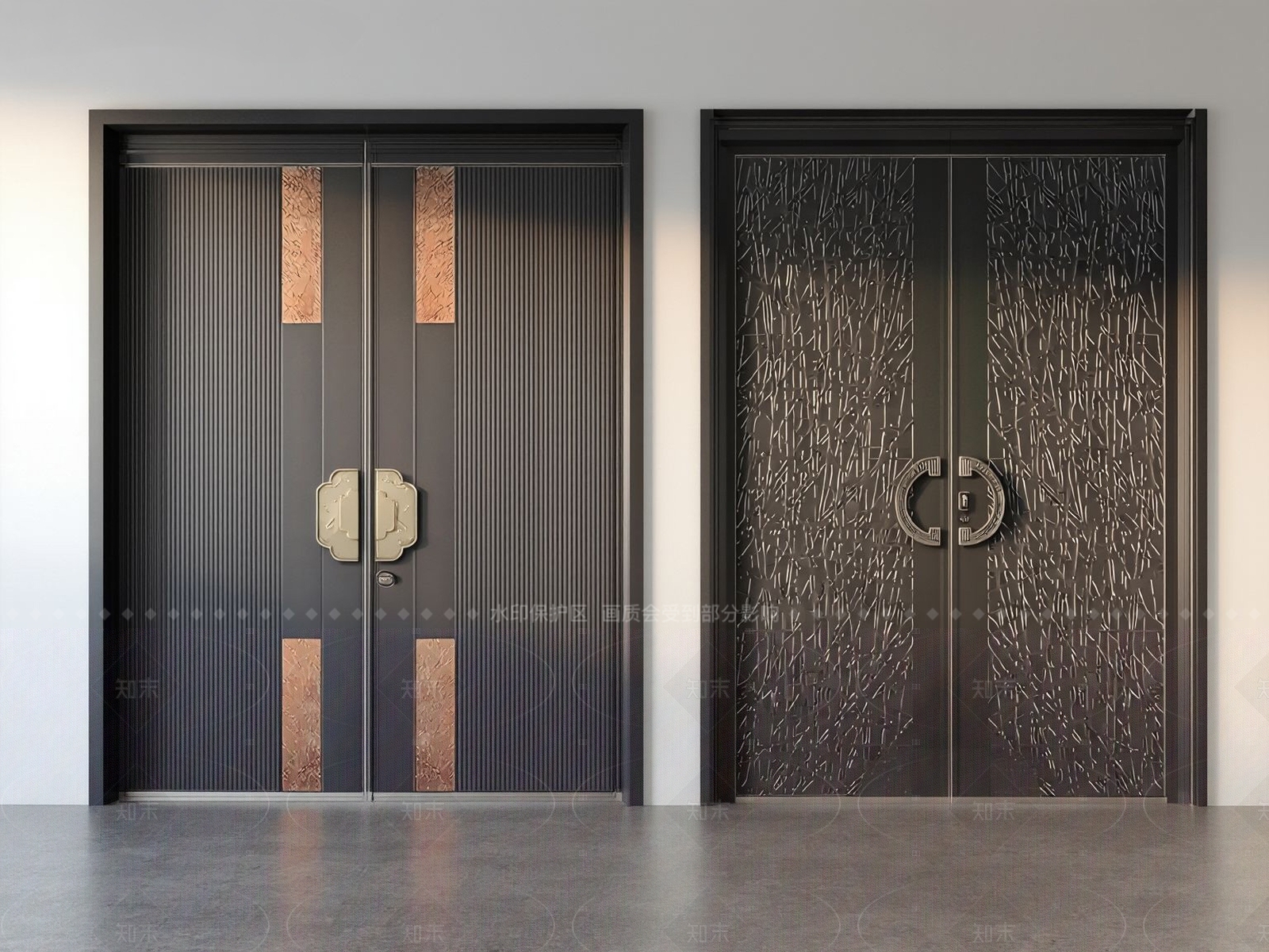 新中式现代双开门SU模型下载【ID:1205720196】