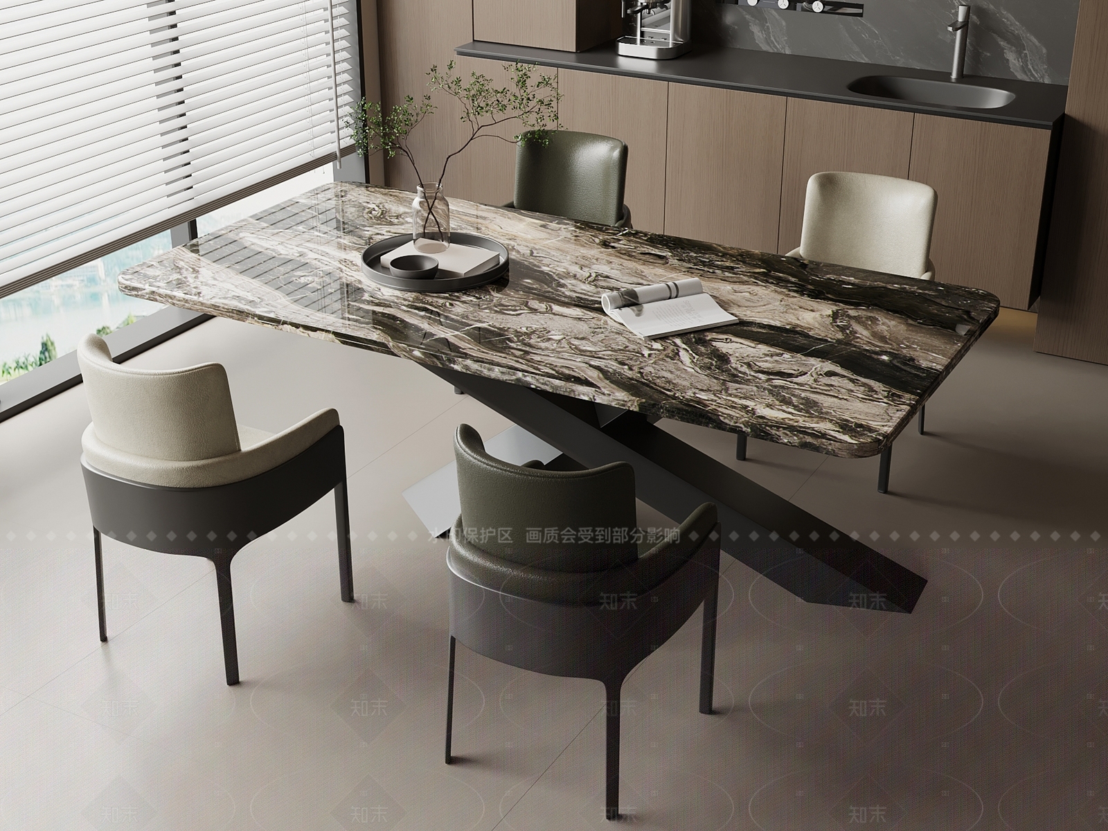 现代意式餐桌椅3D模型下载【ID:1205722100】
