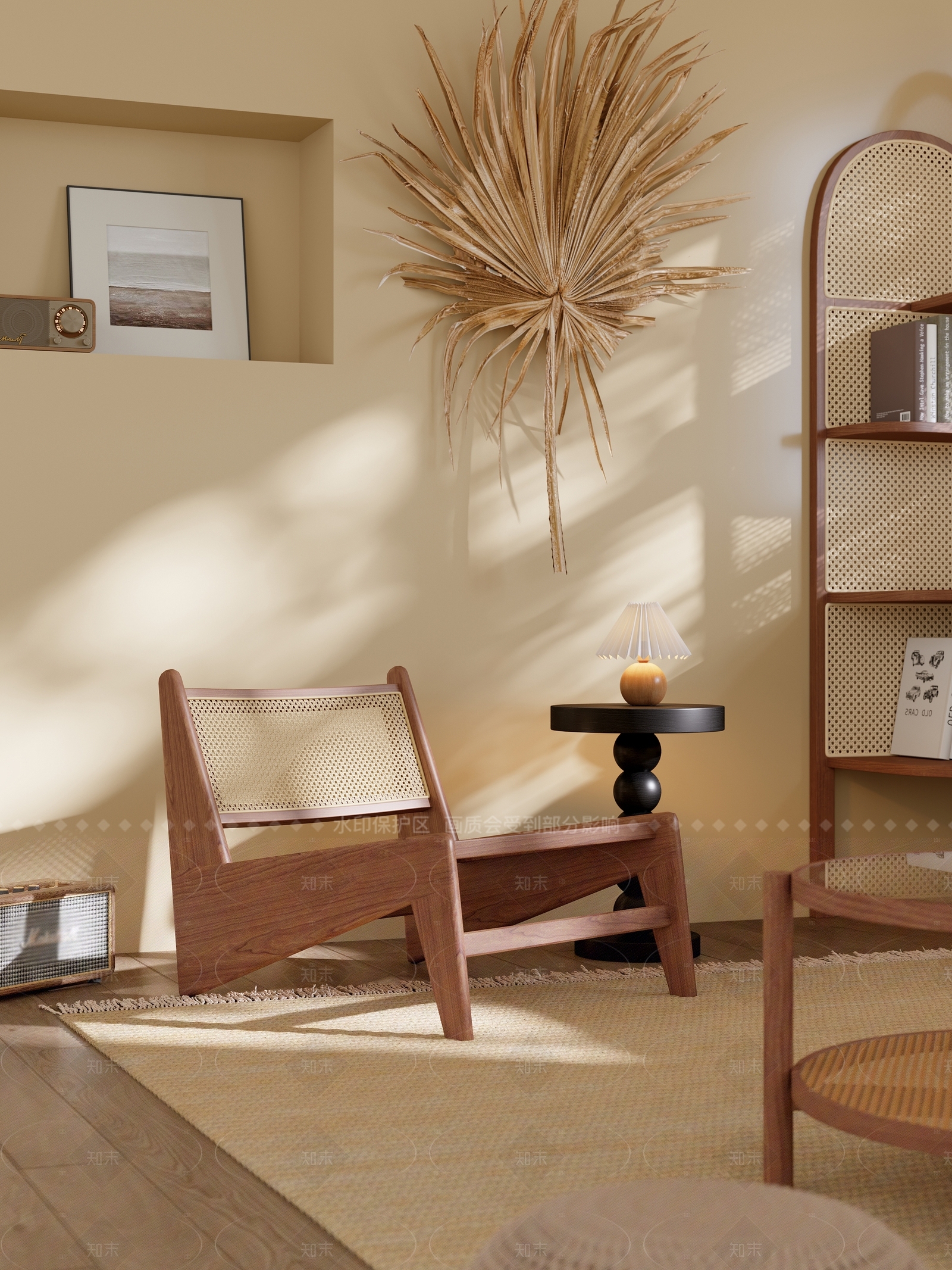 侘寂中式休闲椅3D模型下载【ID:1205722317】