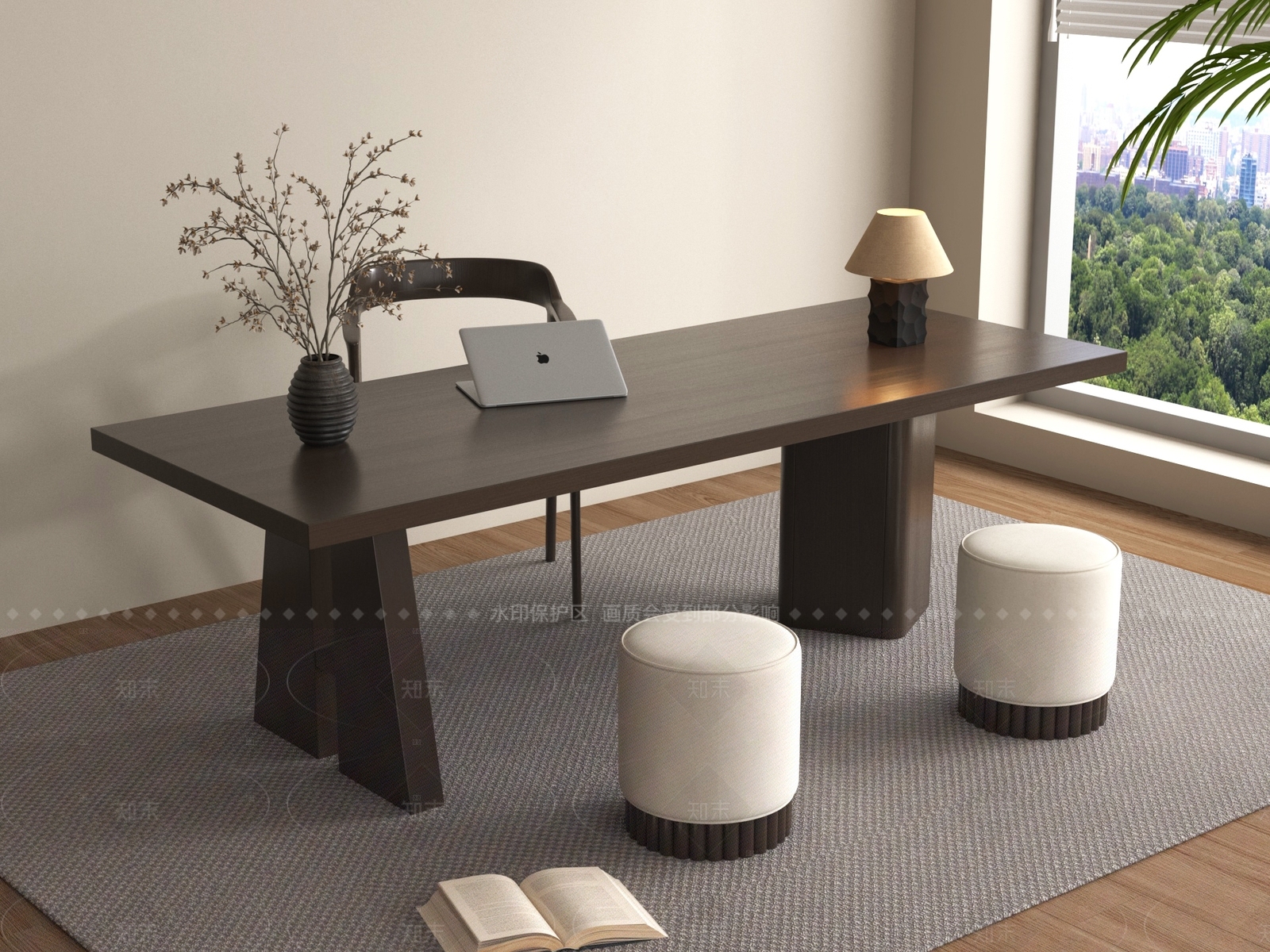 新中式书桌椅SU模型下载【ID:1205723681】